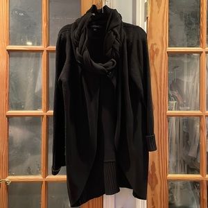 Woman’s Banana Republic Size L Black Sweater jacket.  Lovely braided collar